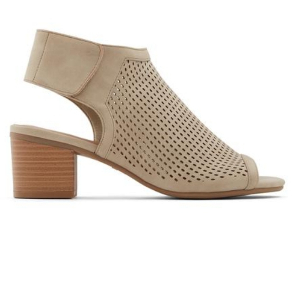 Call It Spring Taupe Peep toe Chunky Block Heeled Booties *3/$30 Sale*